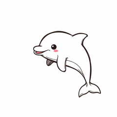 Fototapeta premium Happy dolphin illustration, for children's books