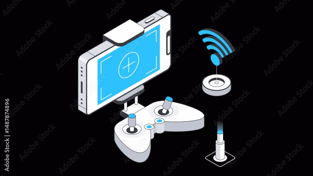 Poster game technology / dualshock motion graphic rendering with transparent alpha channel