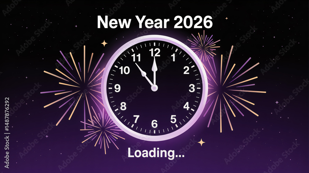 Poster loading screen animation for the year new year-themed vector
