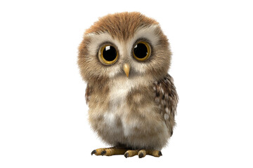 Naklejka premium Cute owl character in nature