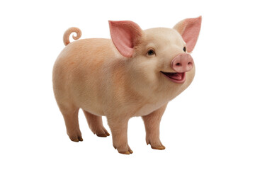 Naklejka premium Happy piglet playing in the farm