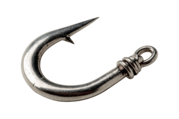 Metal fishing hook macro detail