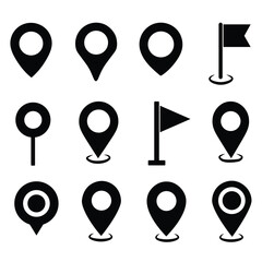Set of Location pin icons. Modern map markers. Location mark icons. Map Marker Illustration. Destination Symbol. Pointer Logo. Vector illustration