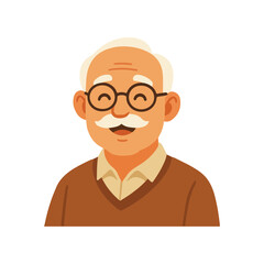  Elderly man friendly senior citizen illustration