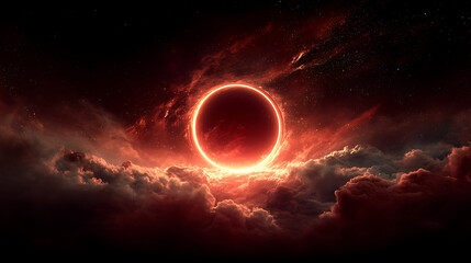 Obraz premium amazing black hole eating galaxy 3d illustration