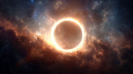 amazing black hole eating galaxy 3d illustration
