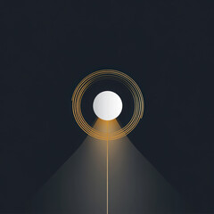 A geometric, minimalist depiction of a cryptocurrency logo — sleek, sharp lines form a stylized coin icon, balanced perfectly in the center of a blank canvas. . High quality photo