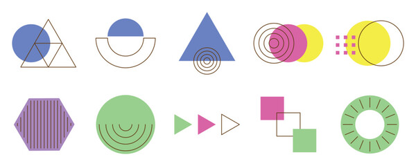 Geometric Memphis Element Set