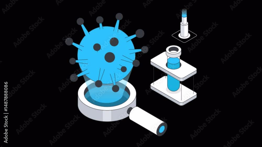 Poster nanoparticles motion graphic rendering with transparent alpha channel