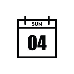 calender icon, 04 sunday icon with white background