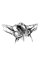 Scribble art Dark Surreal Expression