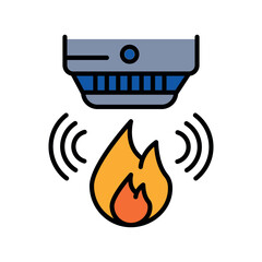 smoke detector color line icon for digital and print projects.
