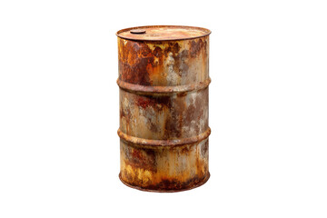 Naklejka premium Rusty barrel waste disposal site