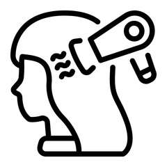 This Blowout icon is suitable for Beauty Salon, Spa, Barber Shop, etc