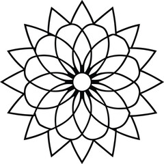 Minimal Vector Mandala with Elegant Thin Details Vector Line art