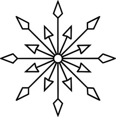 Minimal Vector Mandala with Radiating Arrows Vector Line art