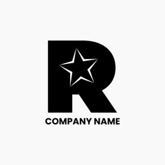 Obraz premium R letter star logo design