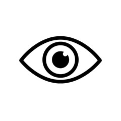 Eye symbol representing visibility, access, and monitoring in digital interfaces and UI design