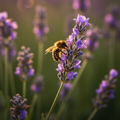 Bee on lavender for world bee day
