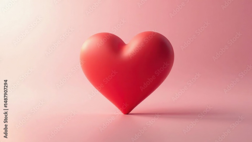 Aufkleber a playful 3d heart like button icon with a smooth bounce animation effect, soft pink to red gradient