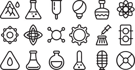 Diverse Icon Set for science Health, Productivity, and examine. 
