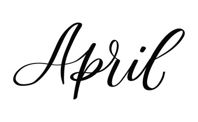 April month written using calligraphic style