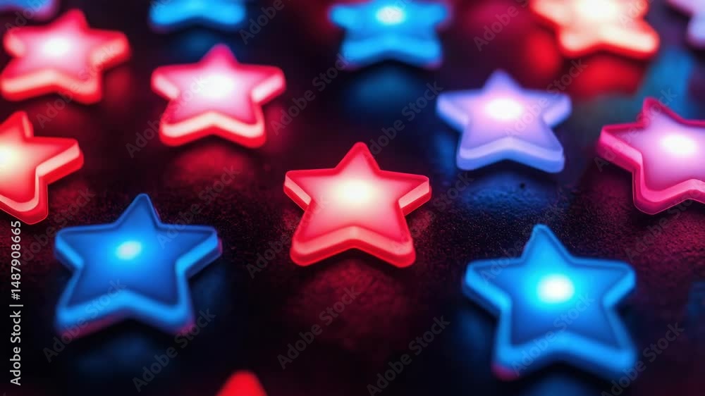 Poster A close-up view of a bunch of string lights sitting on a table, perfect for use in decorative arrangements or product photography