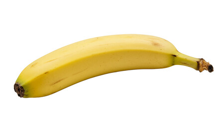 Ripe Banana Lies Horizontally Against Transparent Background in Studio Lighting Still