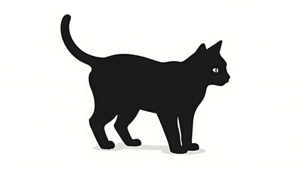 black cat isolated on white background