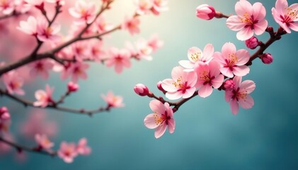 Obraz premium Gust of wind gently swaying flowering branches , outdoor, whimsical