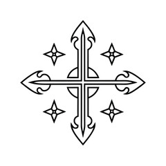 Leviathan Cross Composed Of Floating Glyphs