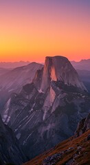 Majestic Mountain Range at Sunset Golden Hour Nature Photography