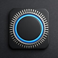 Modern control dial with illuminated blue ring showcasing advanced user interface design and innovative functionality for technology enthusiasts and digital interaction solutions