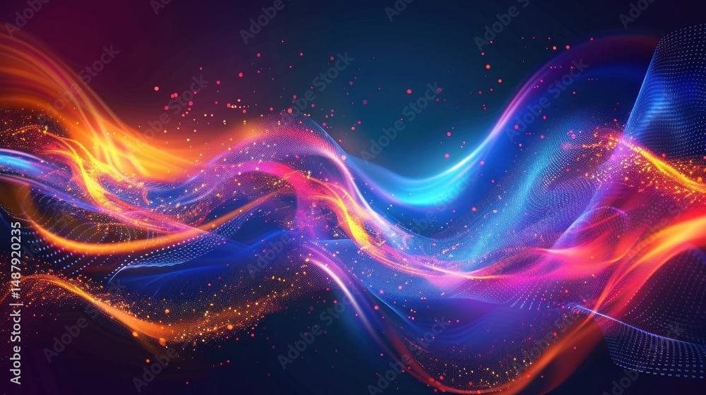 Poster abstract big data background with data streams and numbers stock photo --ar 16:9 --raw --v 6 job id: