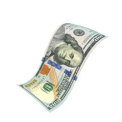 Transparent PNG 3D render of 100 dollar banknotes with realistic textures and lighting. Isolated on alpha background, ideal for finance, design, marketing, and visual presentations.