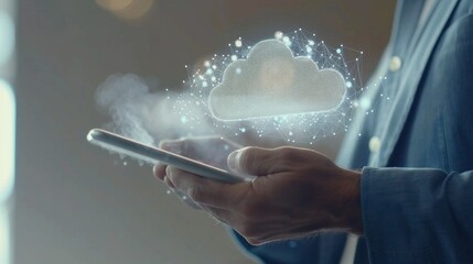 Professional using tablet with cloud business solutions overlay stock photo --ar 16:9 --raw --v 6 Job ID: a881c56f-7fd3-43fa-b166-39bbed389b39