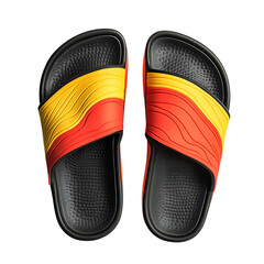 Trendy Slip On Beach Sandals with a Futuristic Desi Isolated on Transparent Background