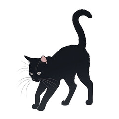 Obraz premium black cat silhouette on transparent background