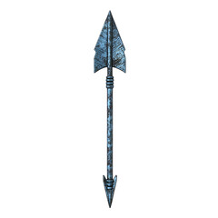 Sleek Arrow with Subtle Textures in Blue Grey Color Isolated on Transparent Background
