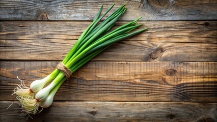Fresh spring onion on wooden background, farm, herb,  farm, herb, outdoor, onion, green, wood, natural light , fresh,crisp