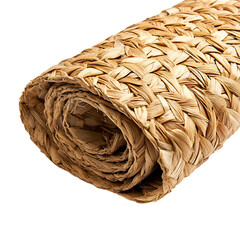 Natural Straw Beach Mat Featuring a Waterproof Fini Isolated on Transparent Background