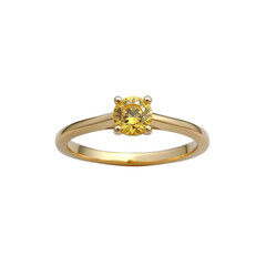 Elegant Yellow Diamond Solitaire Ring in 18k Gold