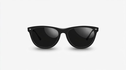 Classic black sunglasses isolated on white background.
