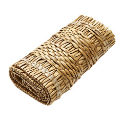 Modern Eco Straw Mat with Refined Natural Texture Isolated on Transparent Background