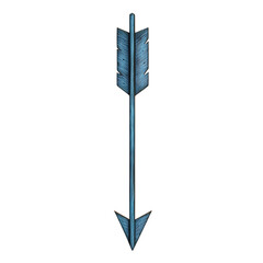 Sleek Arrow with a Streamlined Silhouette in Cool Blue Isolated on Transparent Background
