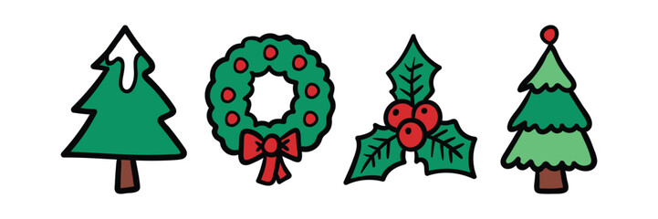 Set Icons Christmas elements