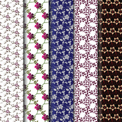 Minimalist Botanical Bloom Repeat Pattern for Fabric Design .