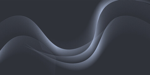 Abstract background with blue glowing wavy lines pattern. Modern minimal trendy shiny blue lines pattern. Vector illustration