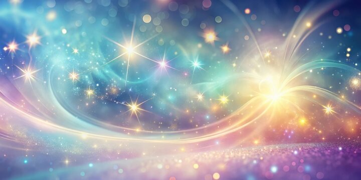 Vibrant swirling starlight in shimmering pastel hues against a blurred gradient background, evoking an ethereal cosmic atmosphere , Starlight, Ethereal