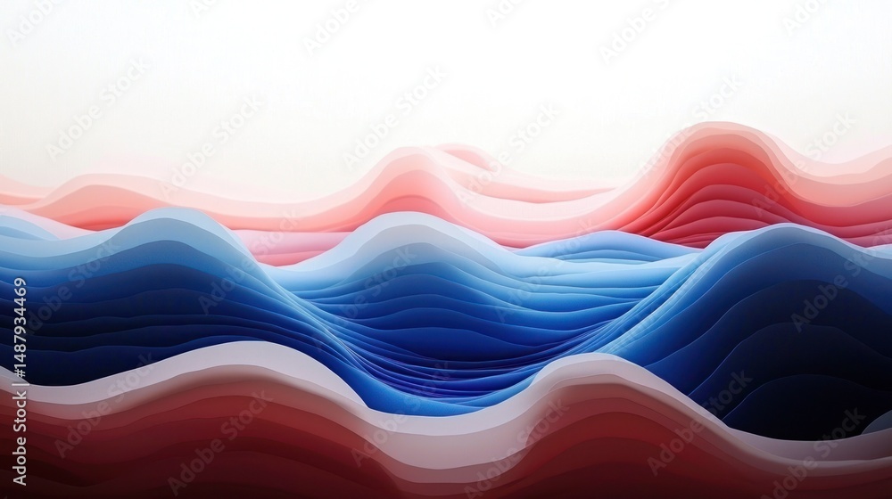 Aufkleber abstract layered design with undulating colors.